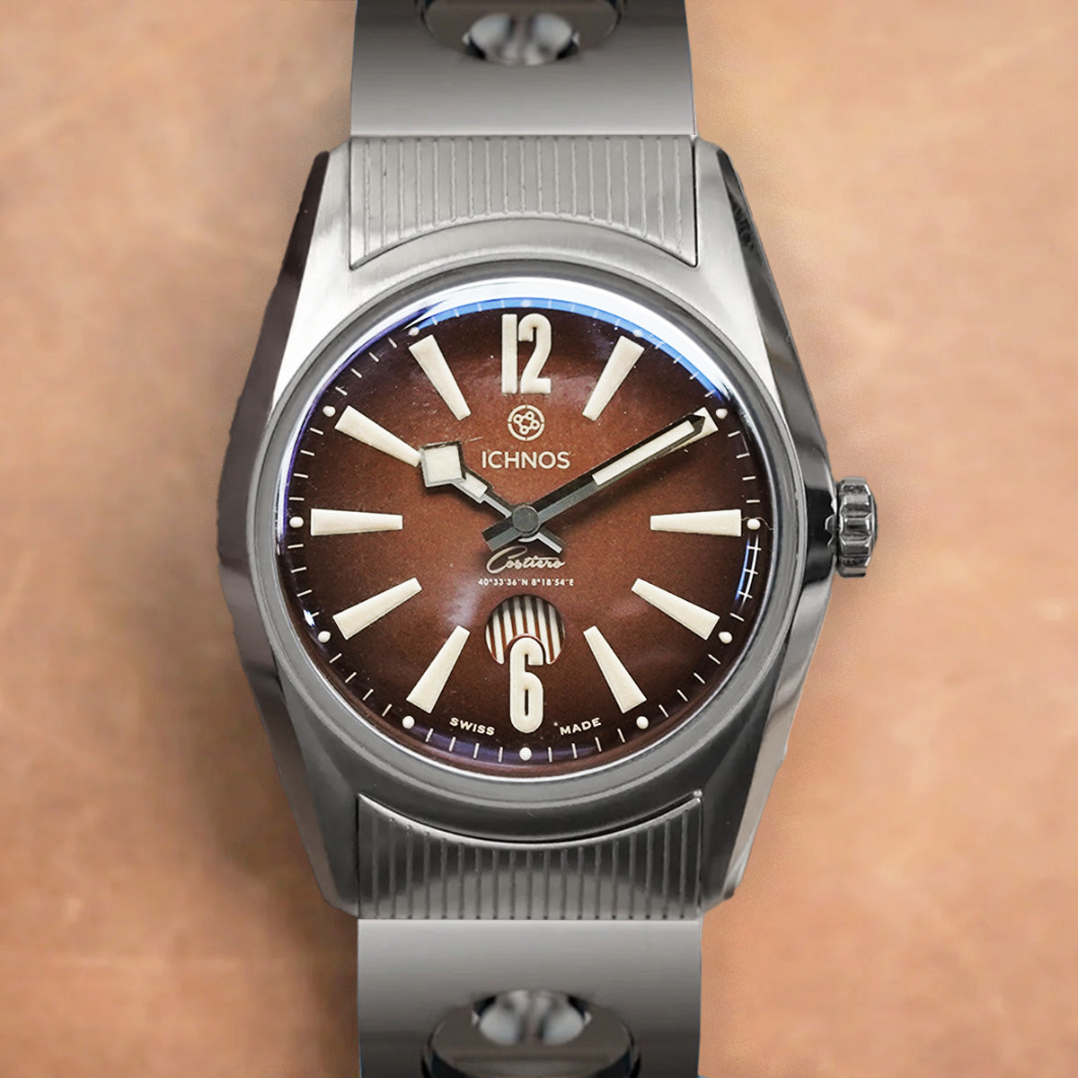 Ichnos Costerio Tobacco On Bracelet & Leather Strap