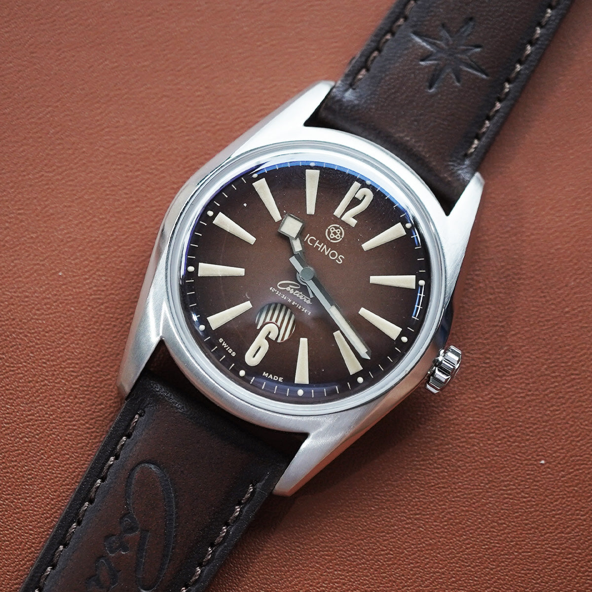 Ichnos Costerio Tobacco On Bracelet & Leather Strap