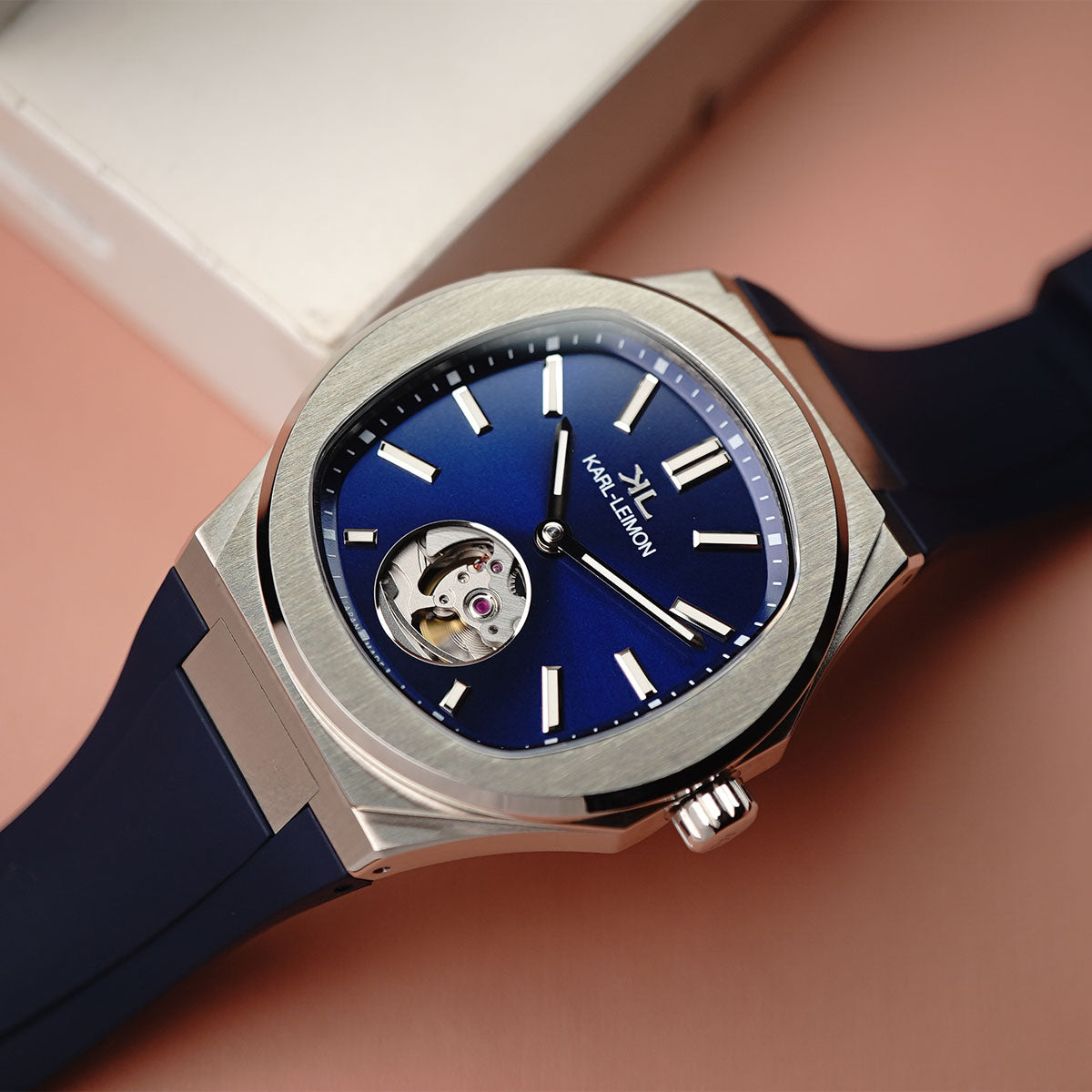 Karl-Leimon Majesty Blue Open Heart Automatic - Horology Story Youtube Store