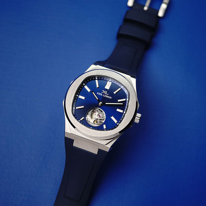 Karl-Leimon Majesty Blue Open Heart Automatic - Horology Story Youtube Store