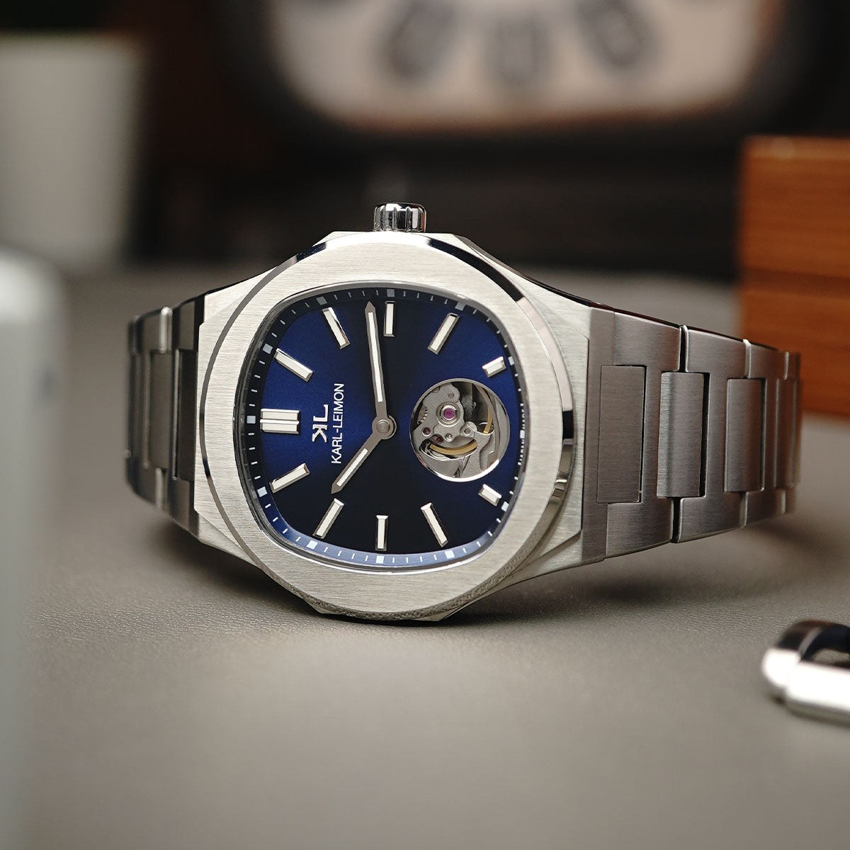 Karl-Leimon Majesty Blue Open Heart Automatic - Horology Story Youtube Store