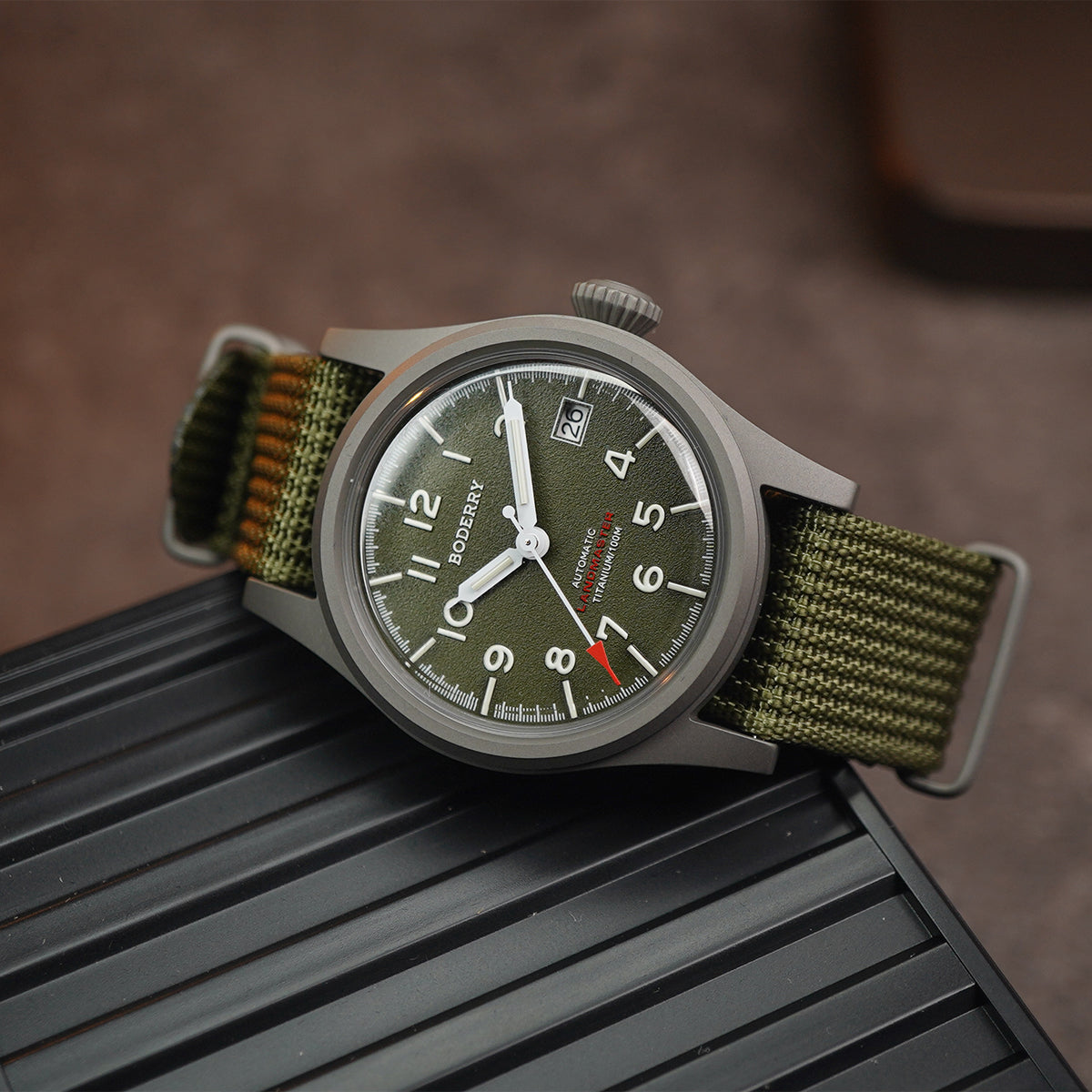 Boderry Landmaster Titanium 100m Green Dial Seiko NH35A