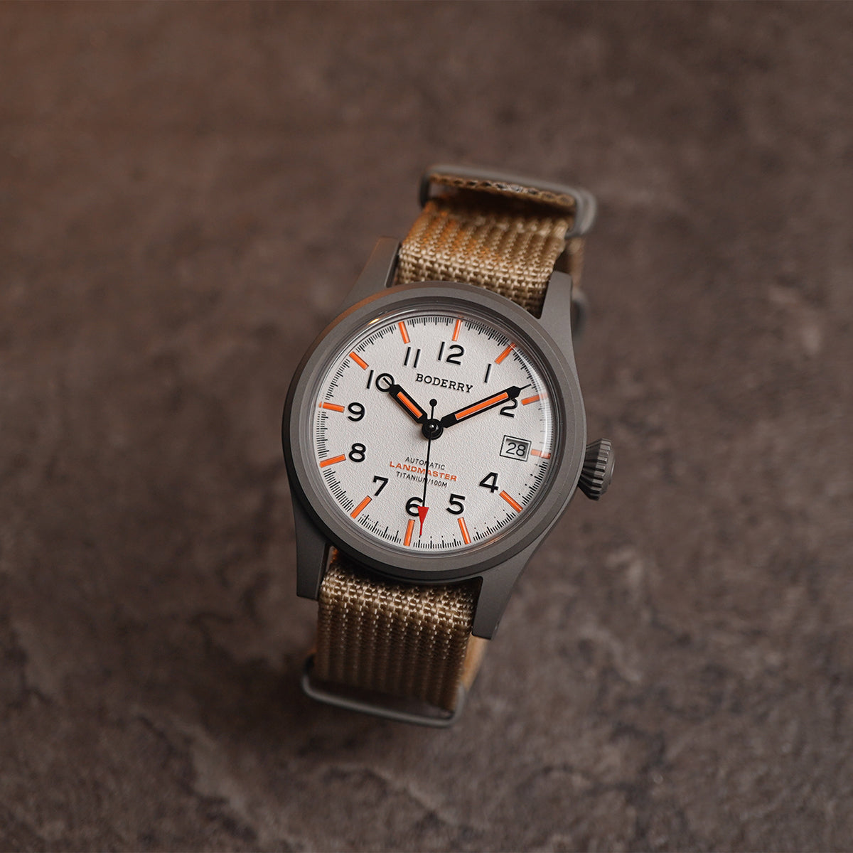 Boderry Landmaster Titanium 100m White Dial Seiko NH35A