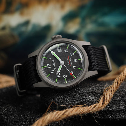 Boderry Landmaster Titanium 100m Black Dial Seiko NH35A