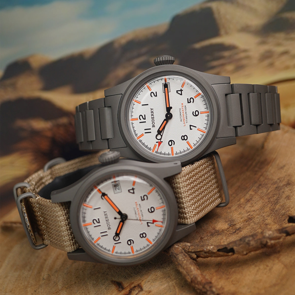 Boderry Landmaster Titanium 100m White Dial Seiko NH35A