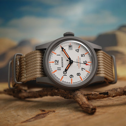 Boderry Landmaster Titanium 100m White Dial Seiko NH35A