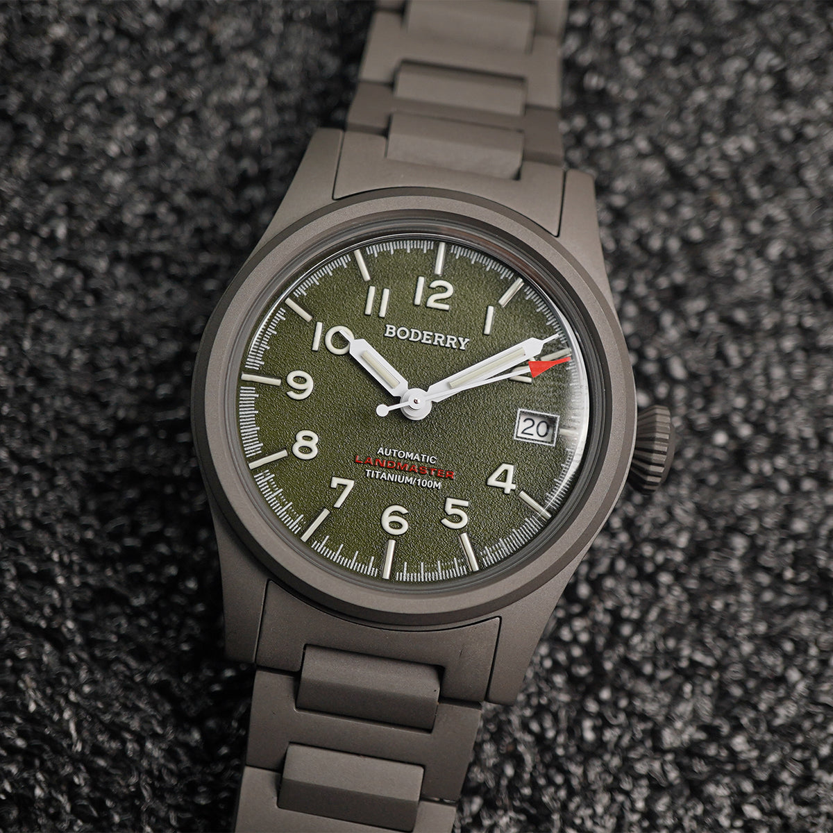 Boderry Landmaster Titanium 100m Green Dial Seiko NH35A