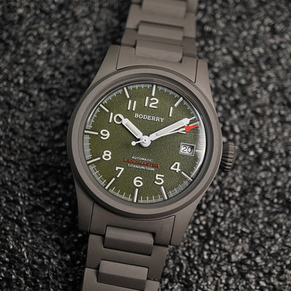 Boderry Landmaster Titanium 100m Green Dial Seiko NH35A