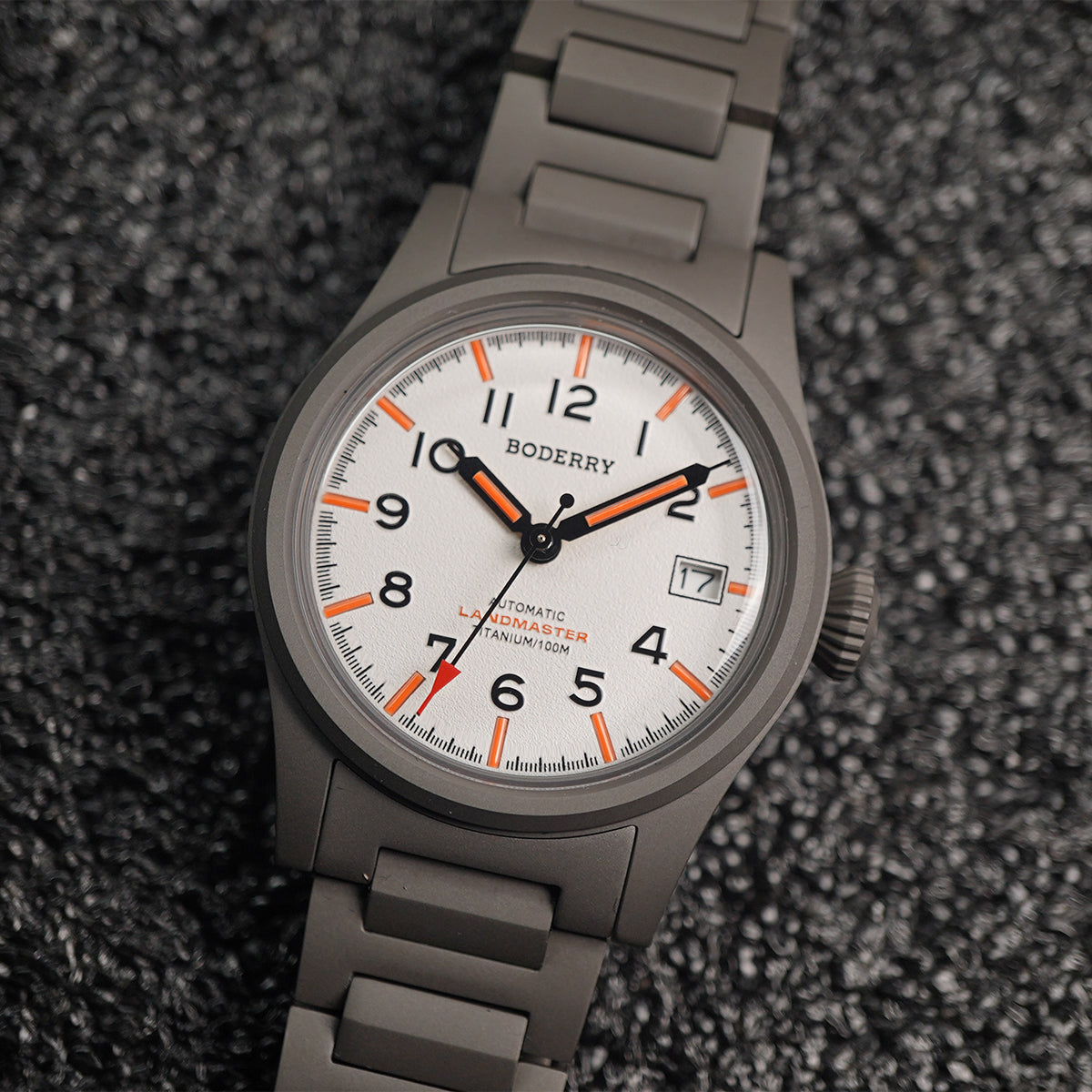 Boderry Landmaster Titanium 100m White Dial Seiko NH35A