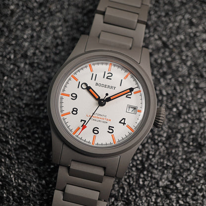 Boderry Landmaster Titanium 100m White Dial Seiko NH35A