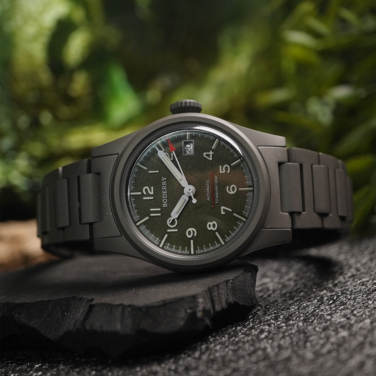 Boderry Landmaster Titanium 100m Green Dial Seiko NH35A