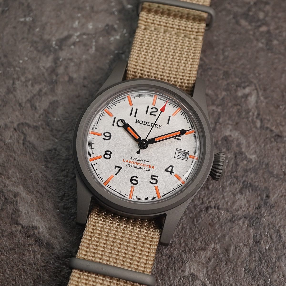 Boderry Landmaster Titanium 100m White Dial Seiko NH35A