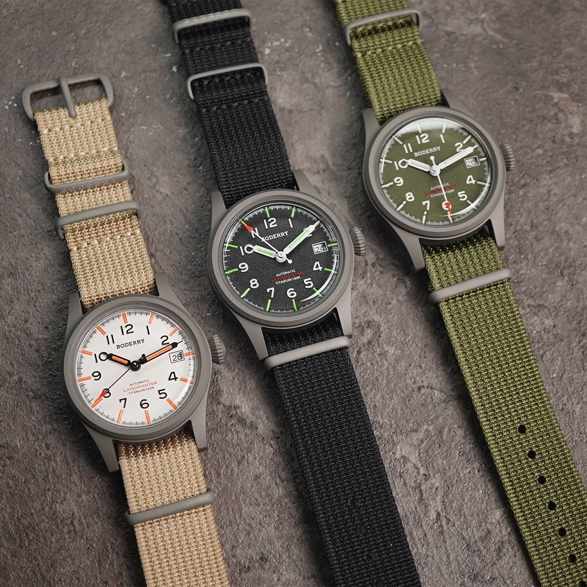 Boderry Landmaster Titanium 100m White Dial Seiko NH35A