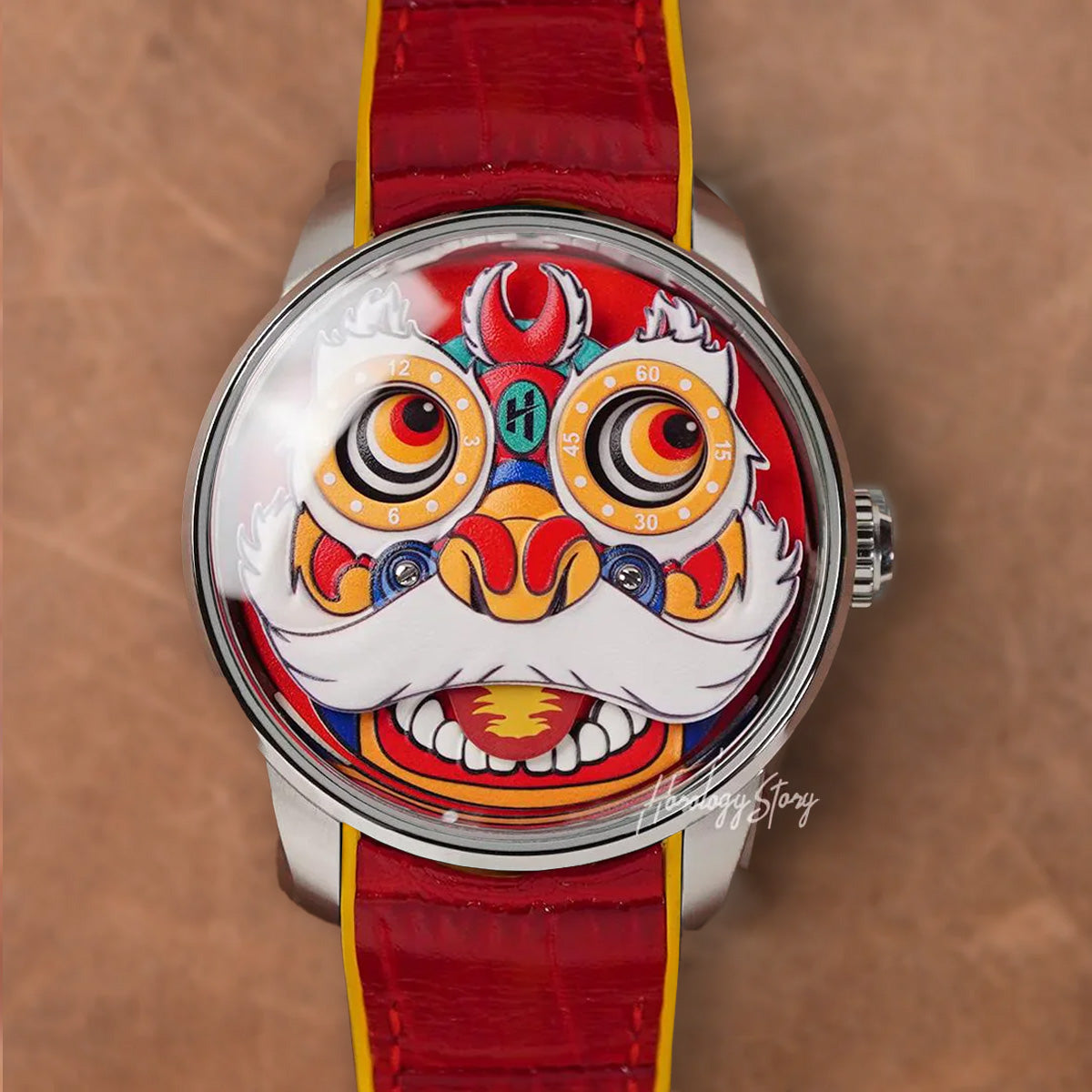 LUCKY HARVEY Red Lion Rolling Eyes Automatic - Horology Story Youtube Store