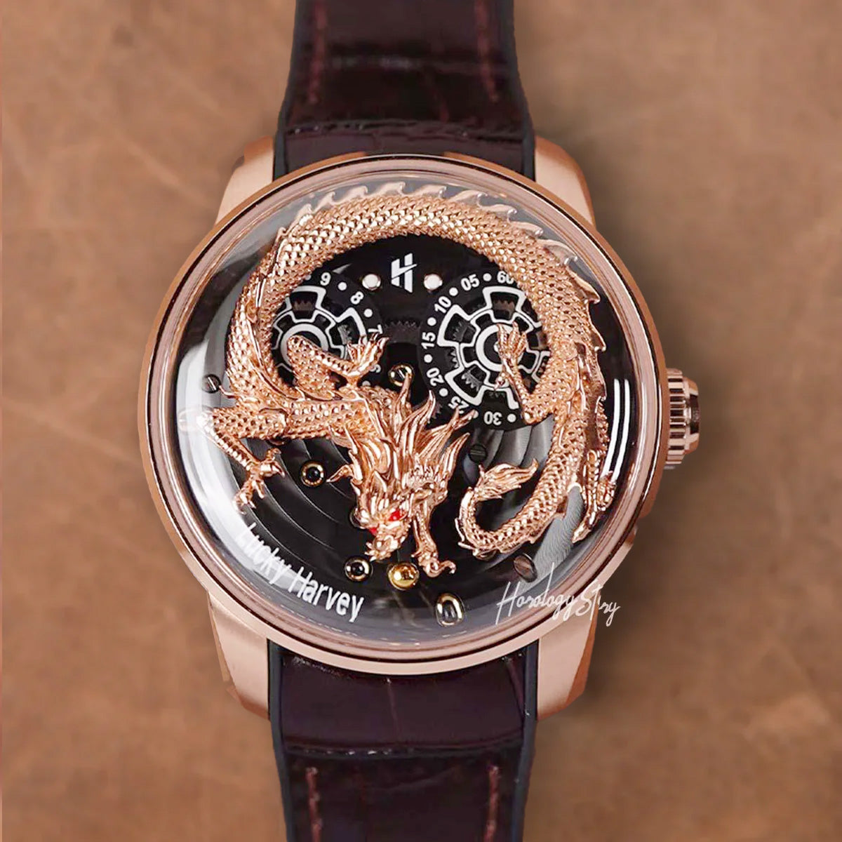 LUCKY HARVEY Rose Gold Dragon Ball Automatic - Horology Story Youtube Store