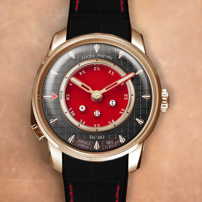 LUCKY HARVEY Player Series Sic Bo Red Automatic Rosegold