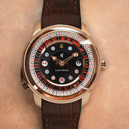LUCKY HARVEY Player Series Poker Roulette Rosegold