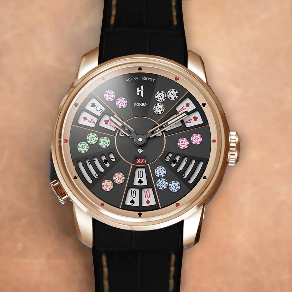 LUCKY HARVEY Player Series Poker Sangong Rosegold