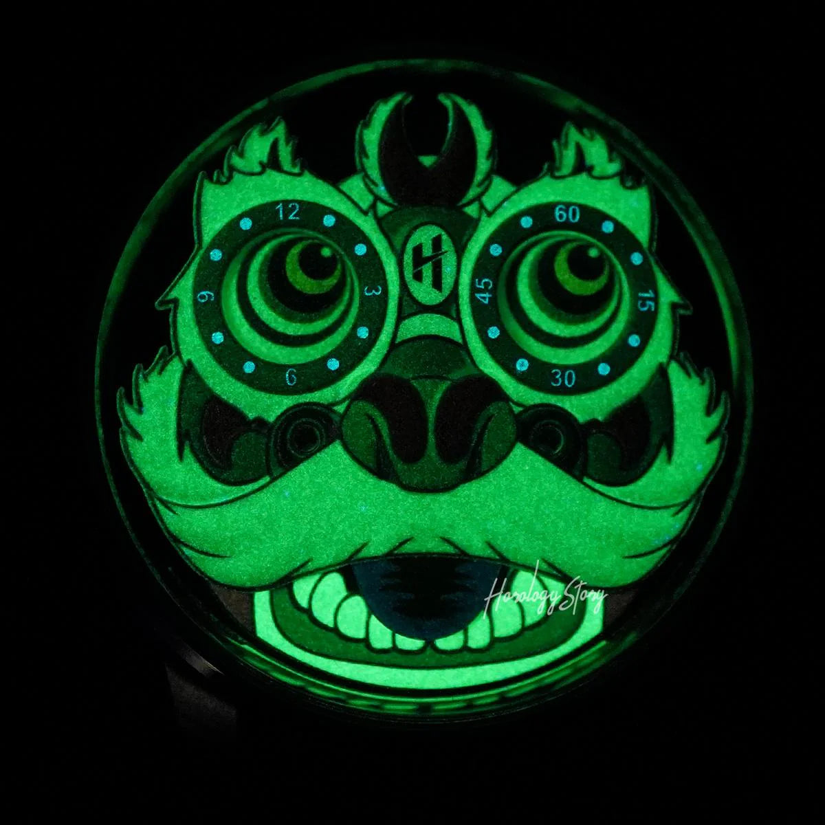 LUCKY HARVEY Green Lion Rolling Eyes Automatic - Horology Story Youtube Store