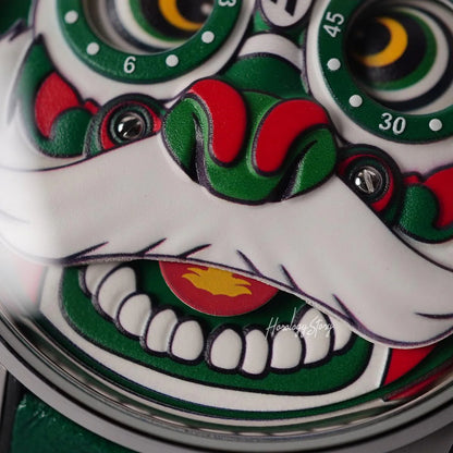 LUCKY HARVEY Green Lion Rolling Eyes Automatic - Horology Story Youtube Store