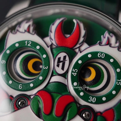 LUCKY HARVEY Green Lion Rolling Eyes Automatic - Horology Story Youtube Store