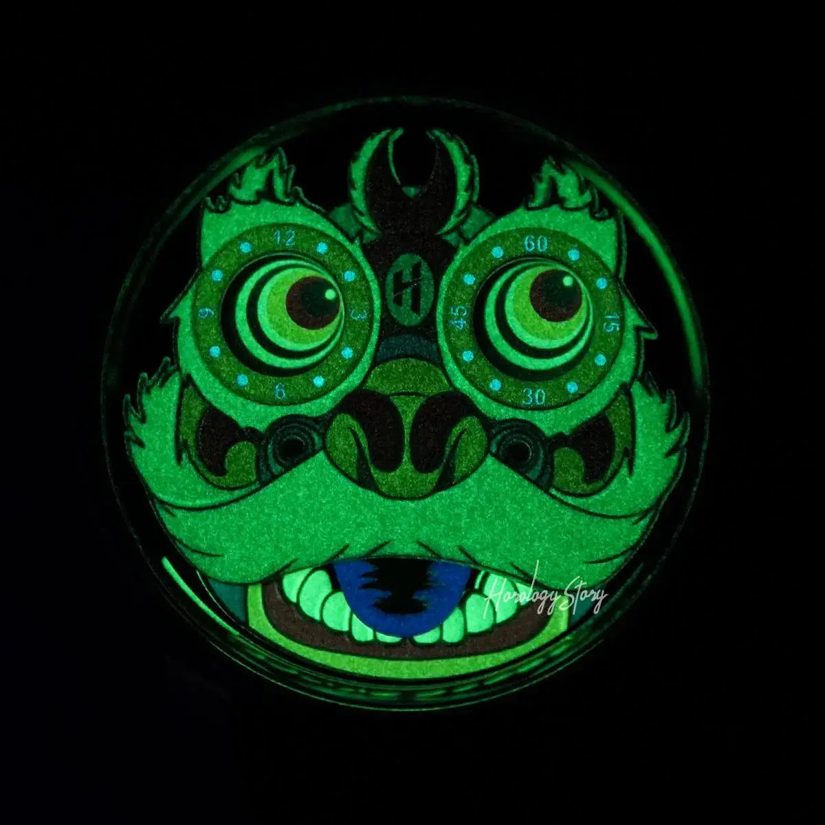 LUCKY HARVEY Yellow Lion Rolling Eyes Automatic - Horology Story Youtube Store