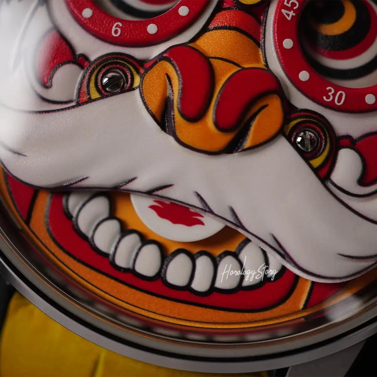 LUCKY HARVEY Yellow Lion Rolling Eyes Automatic - Horology Story Youtube Store