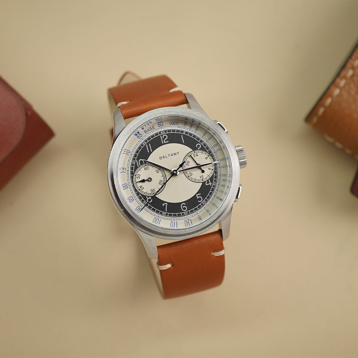 Baltany Classic Vintage S5050 39mm Chrono Tuxedo Dial