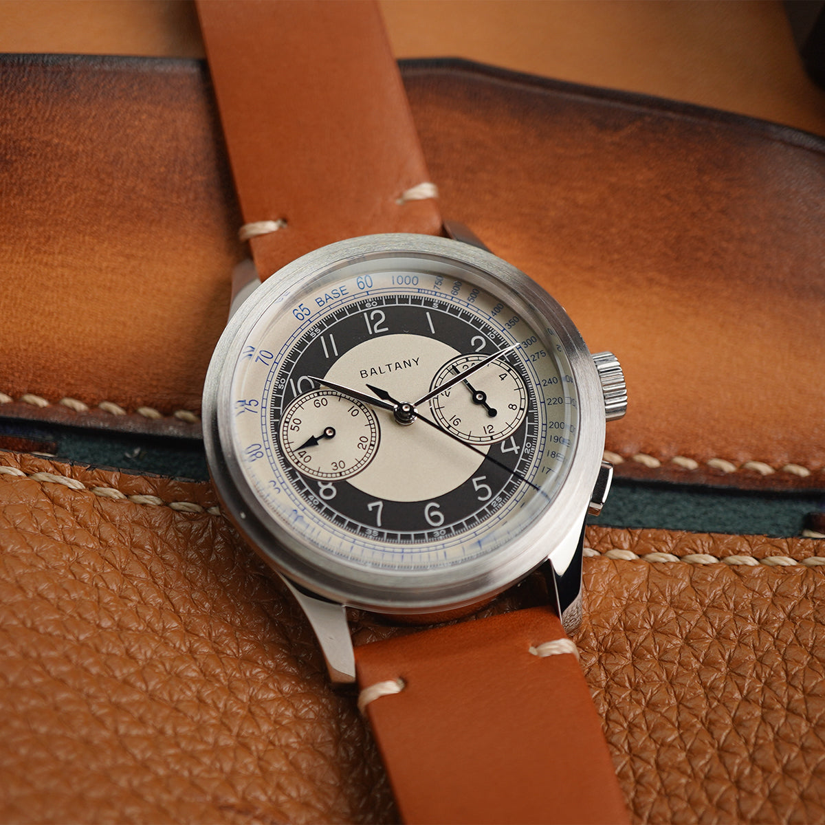 Baltany Classic Vintage S5050 39mm Chrono Tuxedo Dial