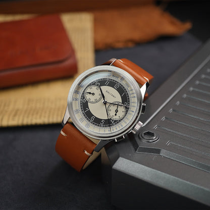Baltany Classic Vintage S5050 39mm Chrono Tuxedo Dial