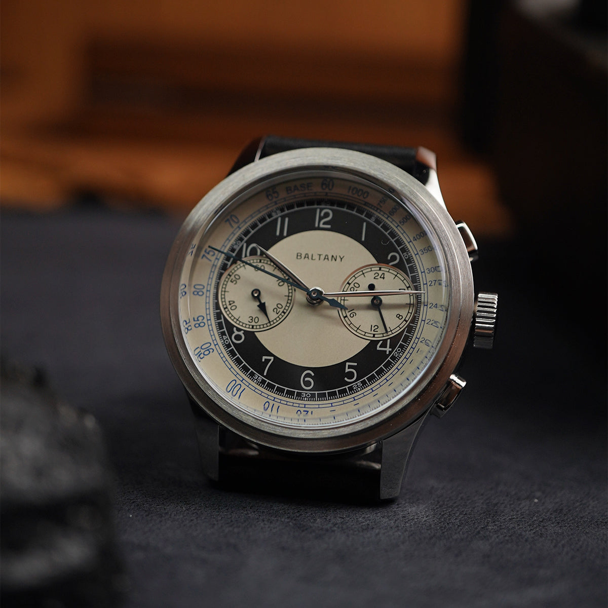 Baltany Classic Vintage S5050 39mm Chrono Tuxedo Dial