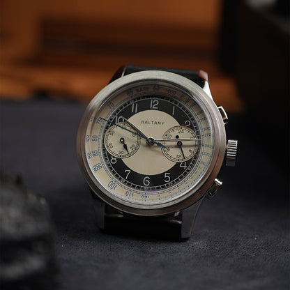 Baltany Classic Vintage S5050 39mm Chrono Tuxedo Dial