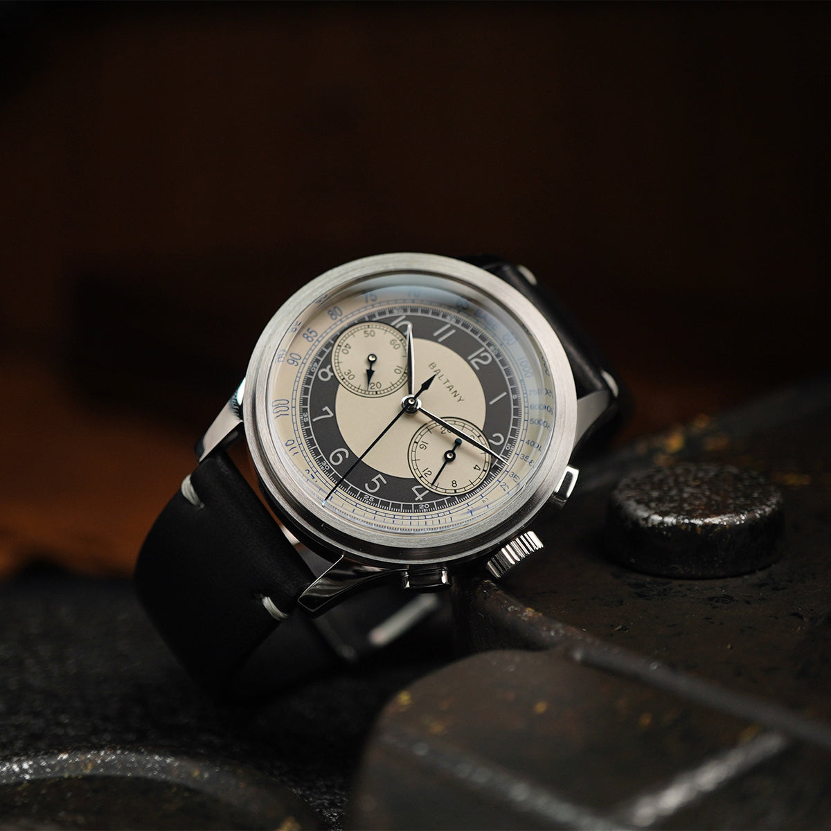 Baltany Classic Vintage S5050 39mm Chrono Tuxedo Dial