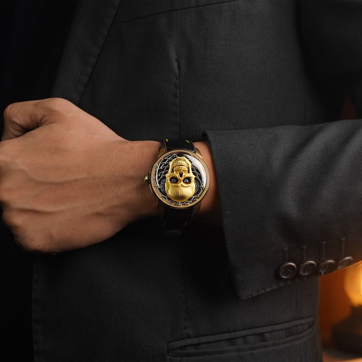 LUCKY HARVEY Skull Automatic Yellow Gold - Horology Story Youtube Store