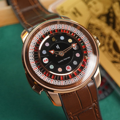 LUCKY HARVEY Player Series Poker Roulette Rosegold
