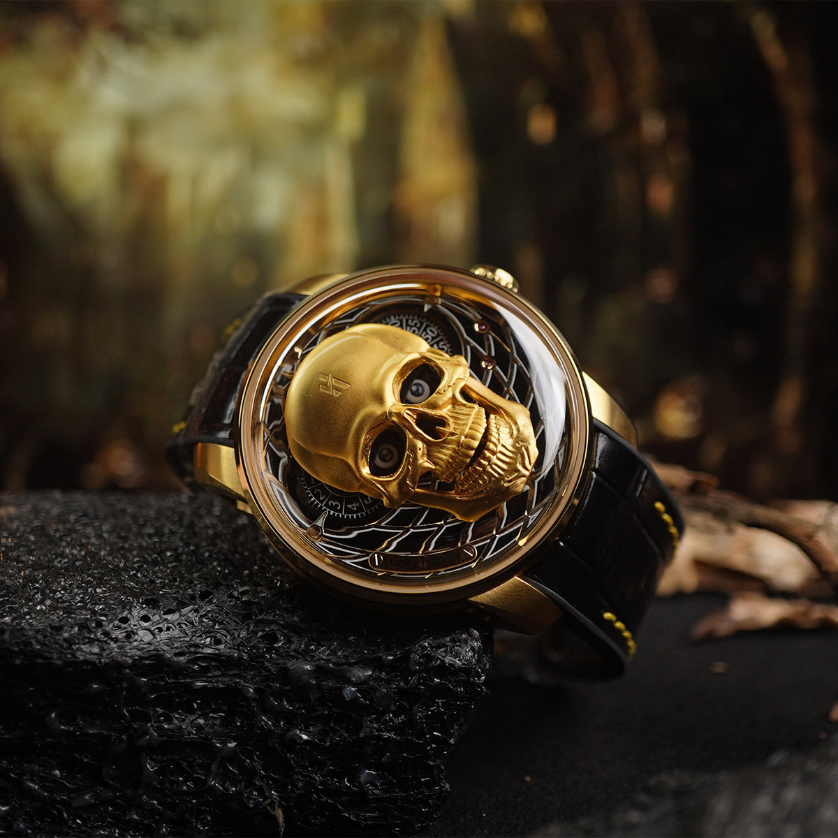 LUCKY HARVEY Skull Automatic Yellow Gold - Horology Story Youtube Store