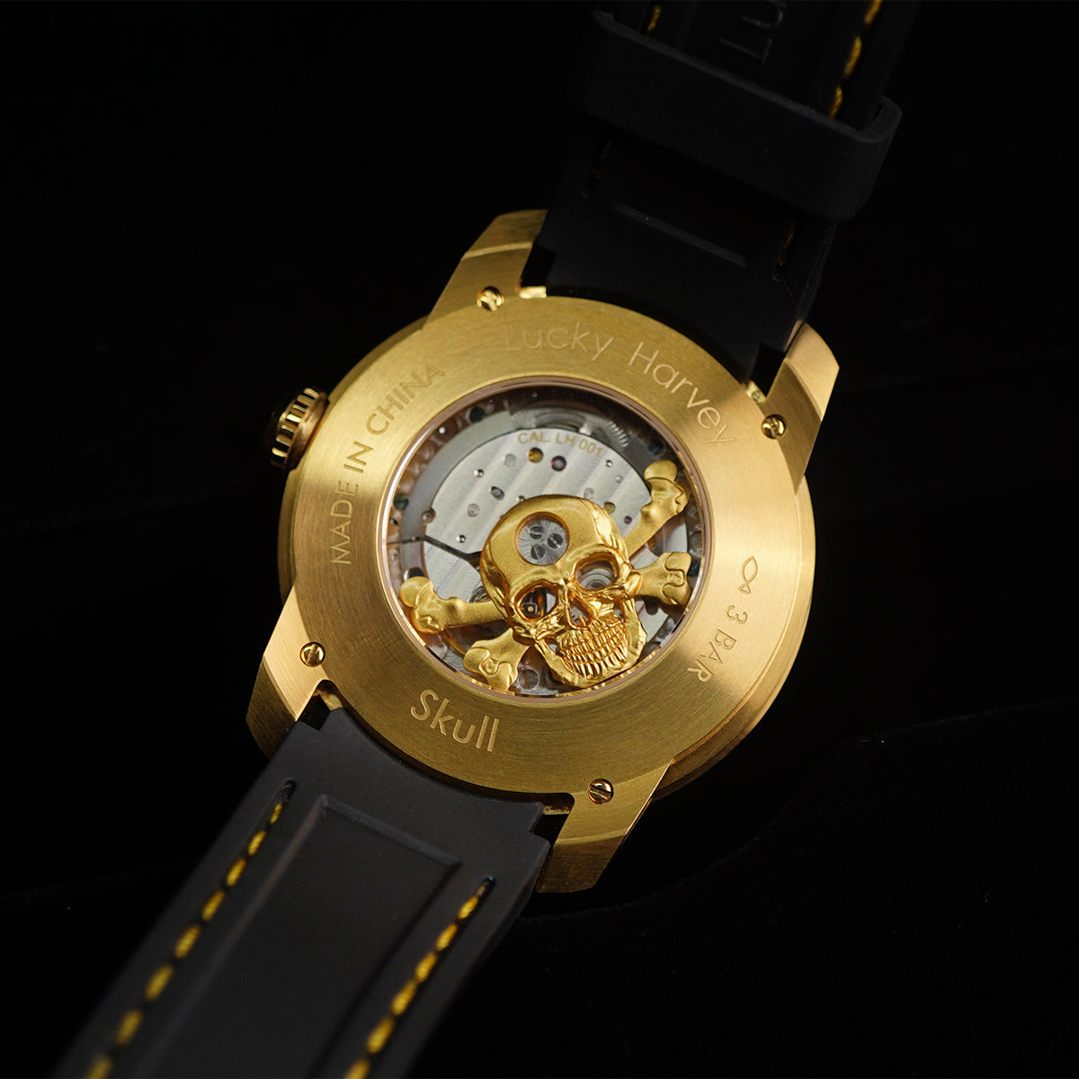 LUCKY HARVEY Skull Automatic Yellow Gold - Horology Story Youtube Store