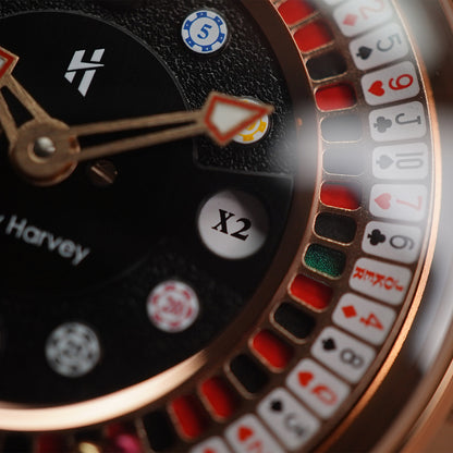 LUCKY HARVEY Player Series Poker Roulette Rosegold