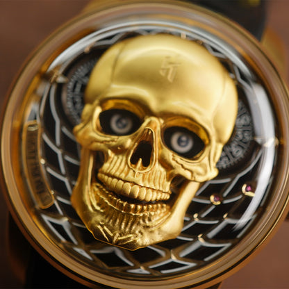 LUCKY HARVEY Skull Automatic Yellow Gold - Horology Story Youtube Store