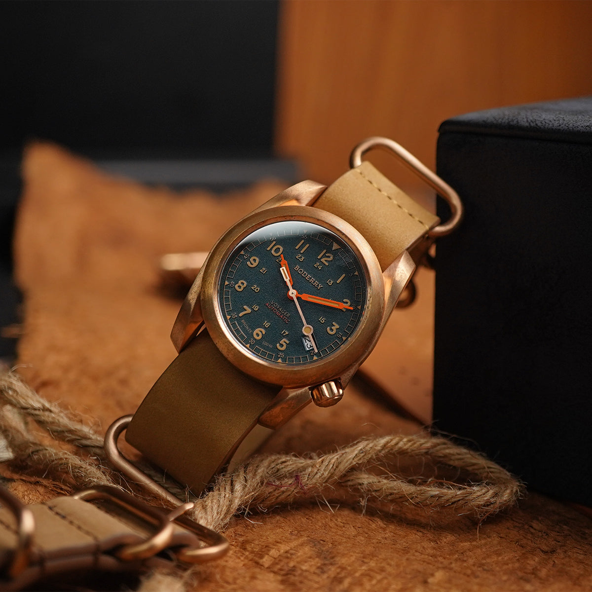 Boderry Voyager Bronze Field 100m Sandstone Green BD-A11B-03 - Horology Story Youtube Store