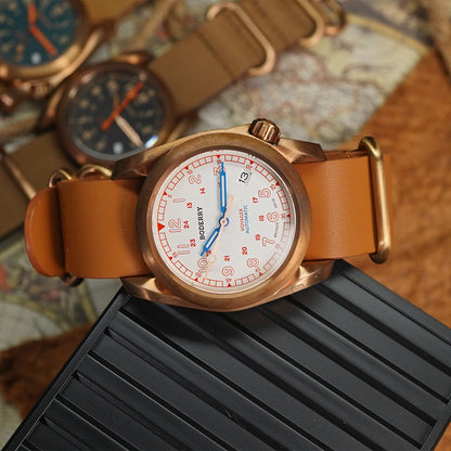 Boderry Voyager Bronze Field 100m White Dial BD-A11B-02