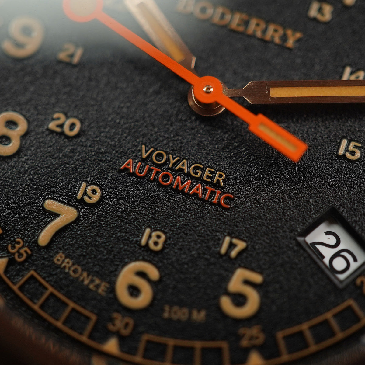 Boderry Voyager Bronze Field 100m Black Dial BD-A11B-01