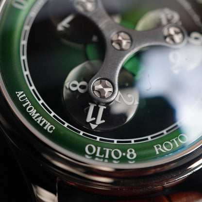 Olto-8 Roto Wandering Hour Jade Green (Upgraded Dial) - Horology Story Youtube Store