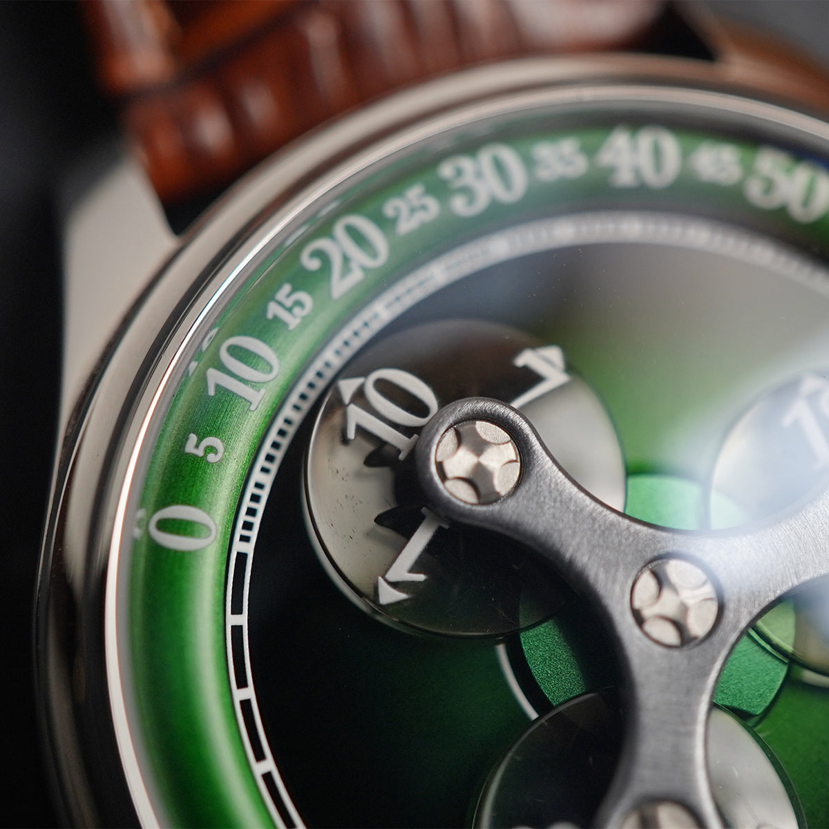Olto-8 Roto Wandering Hour Jade Green (Upgraded Dial) - Horology Story Youtube Store