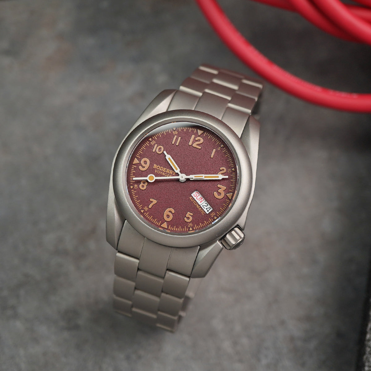 Boderry Voyager Titanium Field 100m Bracelet Day-Date