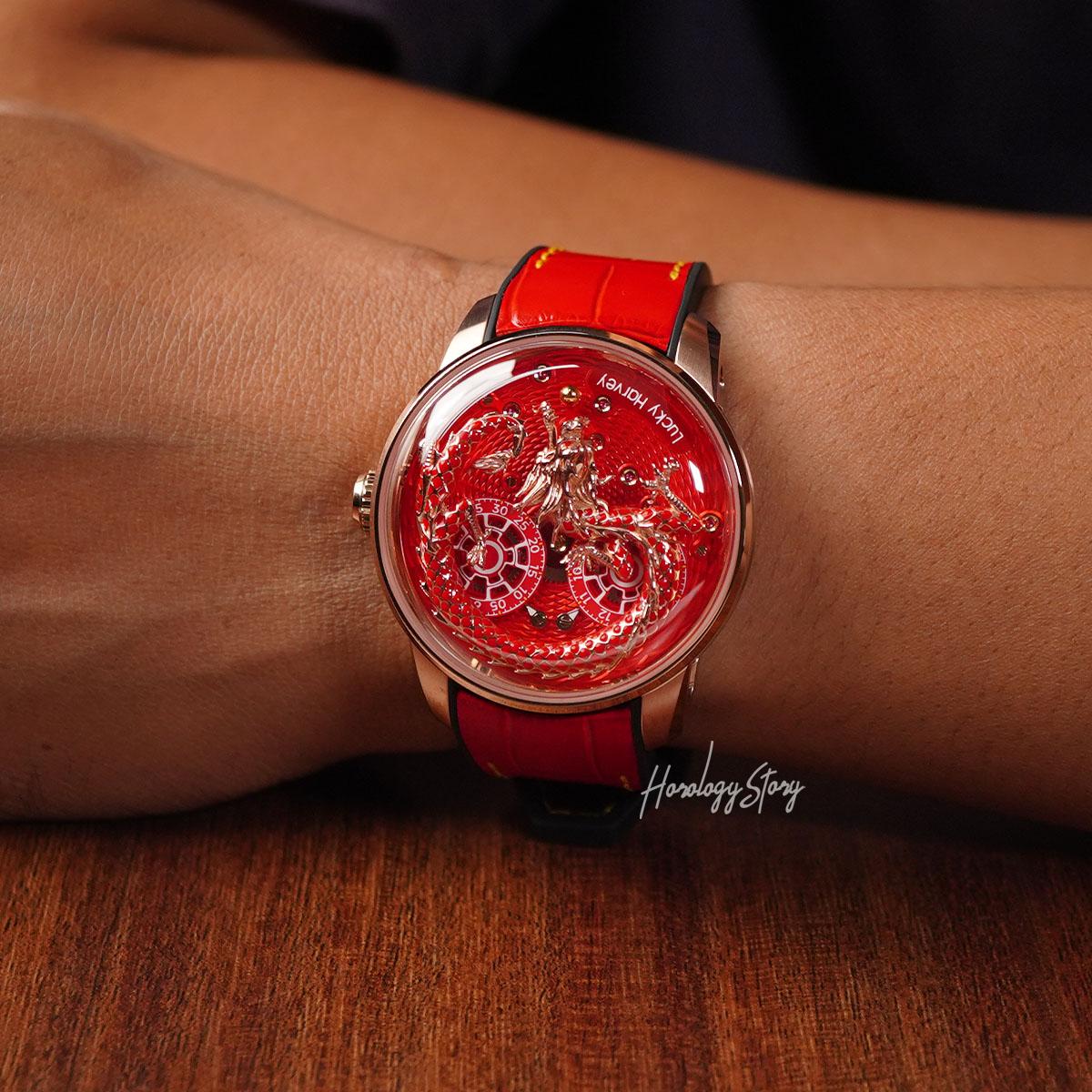 LUCKY HARVEY Red Enamel Dragon Limited 100 Pcs - Horology Story Youtube Store