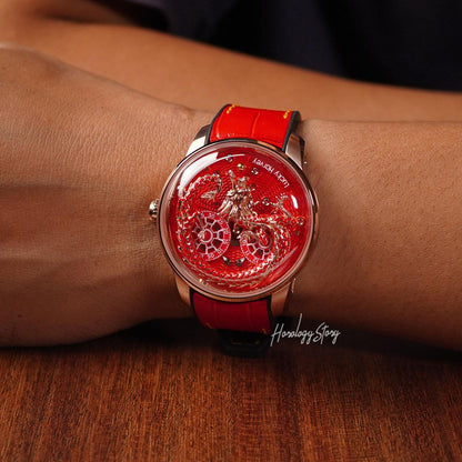 LUCKY HARVEY Red Enamel Dragon Limited 100 Pcs - Horology Story Youtube Store