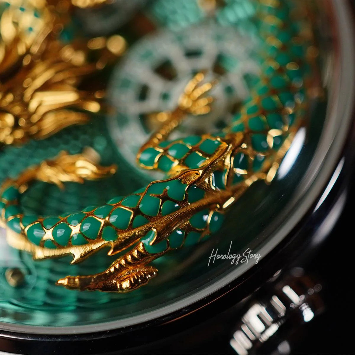 LUCKY HARVEY Green Enamel Dragon Limited 200 Pcs - Horology Story Youtube Store