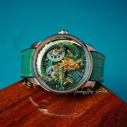 LUCKY HARVEY Green Enamel Dragon Limited 200 Pcs - Horology Story Youtube Store