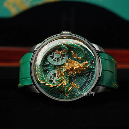 LUCKY HARVEY Green Enamel Dragon Limited 200 Pcs - Horology Story Youtube Store